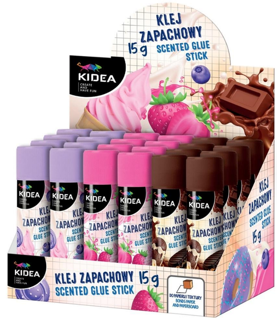 Zestaw klejów-ołówków Derform Kidea Zapachowy 15 g 24 szt (5901130104260) - obraz 1