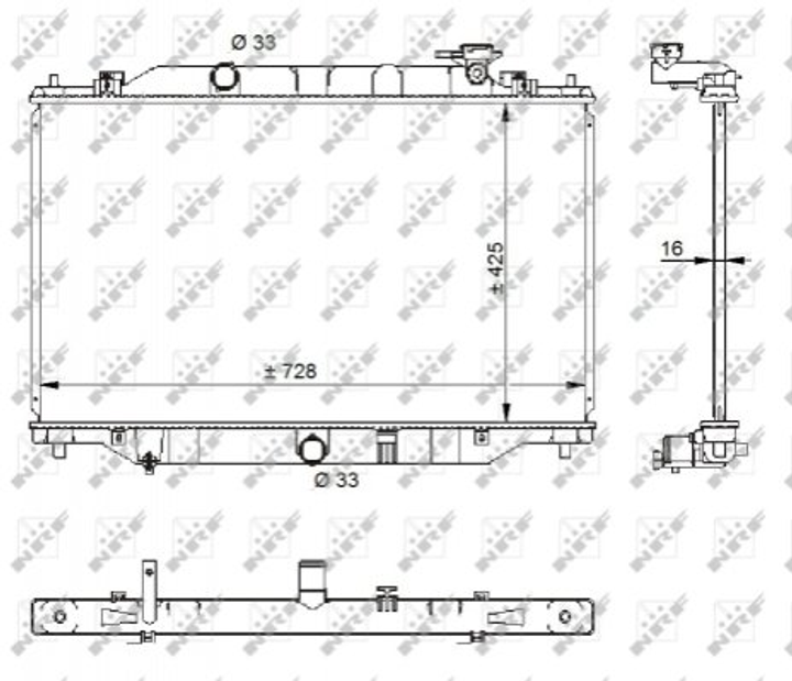 Радіатор охолодження двигуна NRF 59206 Mazda CX-5 PE0115200B, PE0115200A, PE0115200 - зображення 1