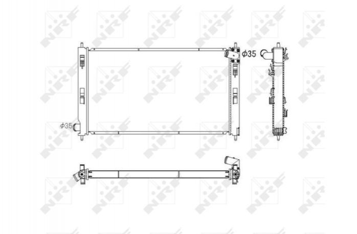 Радиатор охлаждения двигателя NRF 53753 Mitsubishi Outlander 1350A206, 1350A309, 1350A490 - изображение 1