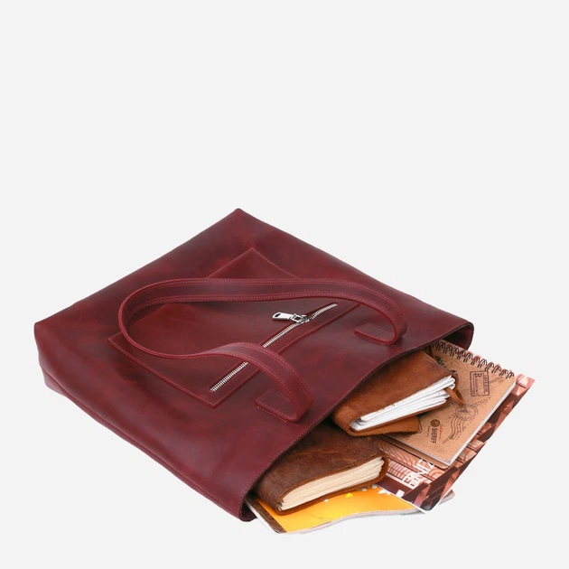Сумка шопер жіноча шкіряна Shvigel leather-16350 Бордова - Фото 4 Сумка шопер жіноча шкіряна Shvigel leather-16350 Бордова - изображение 4