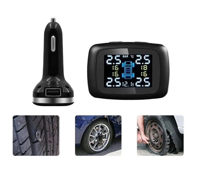 Прибор система контроля давления в шинах с ЖК-дисплеем TPMS, внешние датчики - изображение 4
