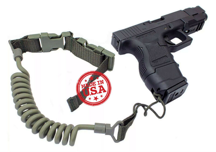 Пистолетный ремень страховочный Kley-Zion Tactical Pistol Lanyard w/ Belt Loop Attachment KZ-PL Чорний - изображение 2