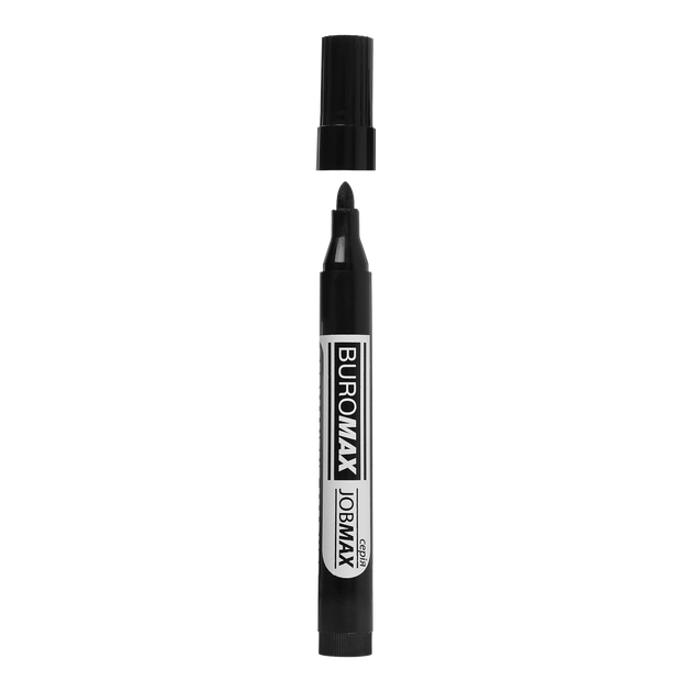 Маркер водостійкий Buromax Jobmax 2-4мм чорний (BM.8711-01) - зображення 3