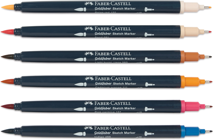 Набір двосторонніх маркерів Faber-Castell Goldfaber Sketch Manga 6 шт (4005401648093) - зображення 2