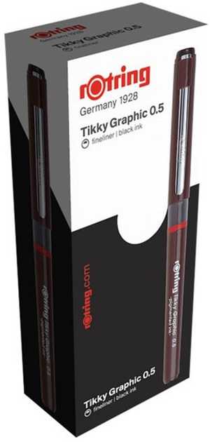 Zestaw cienkopisów Rotring Tikky Graphic 0.5 mm 12 szt Czarne (23501170814776) - obraz 2