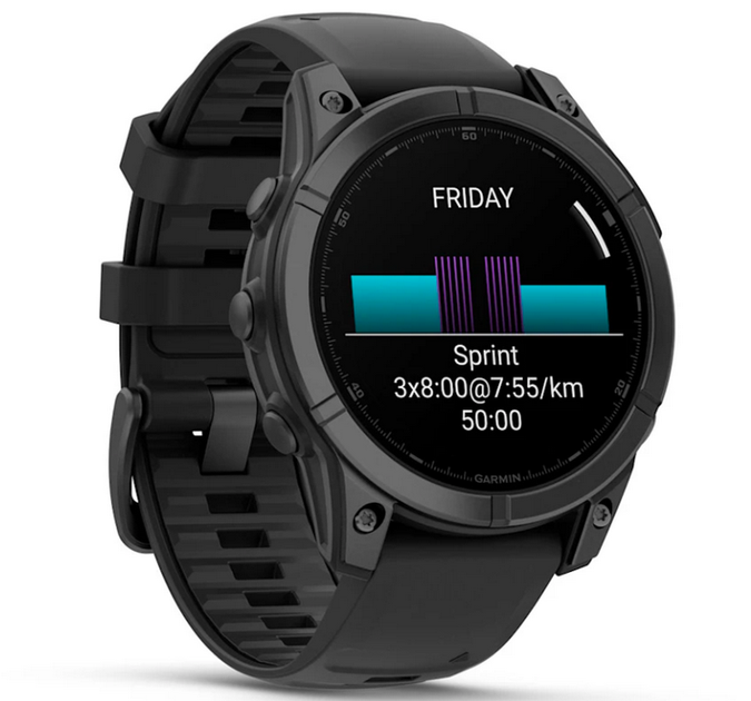 Смарт-годинник Garmin Fenix E 47mm Slate grey steel with Black silicone band (010-03025-01) - зображення 2