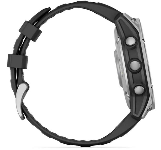 Смарт-годинник Garmin Fenix E 47mm Stainless steel with Black silicone band (010-03025-00) - зображення 4