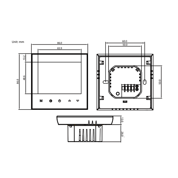 Терморегулятор для теплого пола HeatTech HTW140H-240 термостат комнатный сенсорный программируемый с Wi-Fi встроенный таймер +5°C - + 45°C - изображение 7