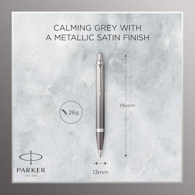 Długopis kulkowy Parker Im Writing Rituals Grey GT Niebieski (3026982038982) - obraz 4