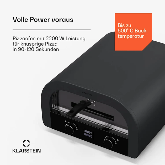Печь для пиццы Klarstein FornoVetro Минидуховка для запекания пиццы 2200 Вт - Фото 6 Печь для пиццы Klarstein FornoVetro Минидуховка для запекания пиццы 2200 Вт - изображение 6