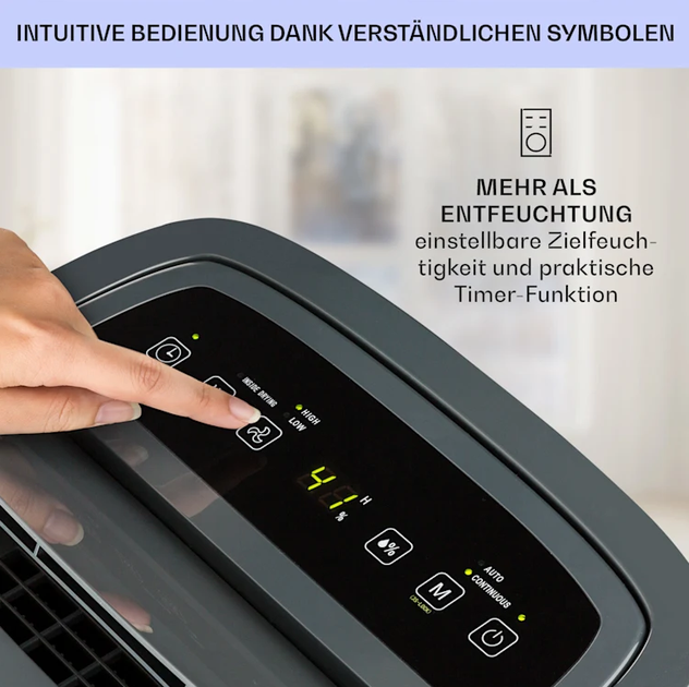 Осушувач повітря Klarstein DryFy 20 Осушувач для вологих приміщень 230 м³/год 420 Вт - зображення 7