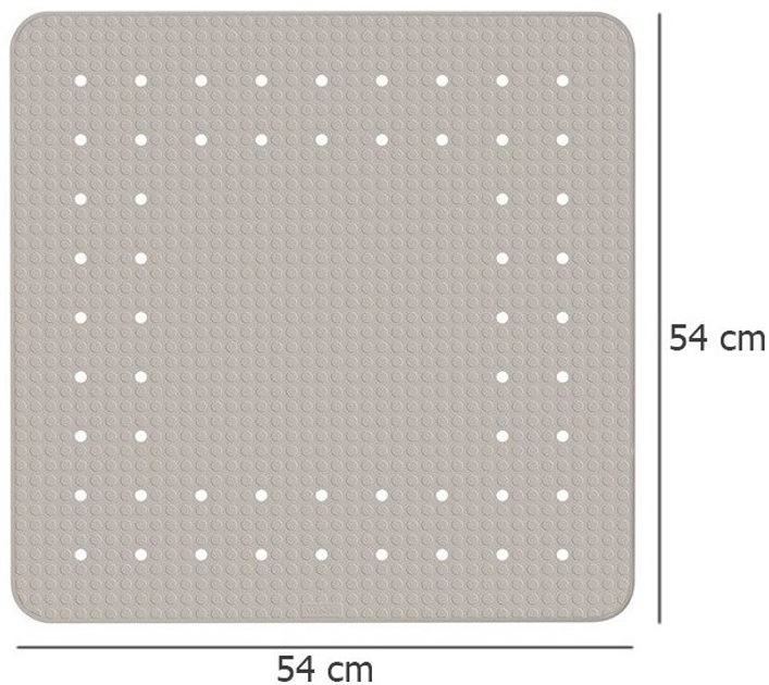 Mata łazienkowa Wenko Mirasol z przyssawkami antypoślizgowa 54 x 54 cm Taupe (4008838241967) - obraz 2