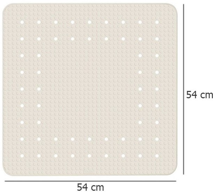 Mata prysznicowa Wenko z antypoślizgową strukturą 54 x 54 cm Beżowa (4008838243121) - obraz 2