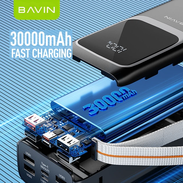 УМБ повербанк Bavin PC1031S 30000 mAh 22.5W Fast Charge/PD20W Black (Y-PC1031S BK) - изображение 8