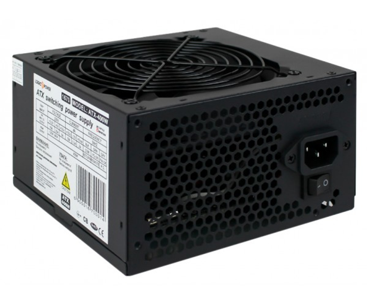 Блок живлення LogicPower 400W ATX-400W, 120 mm, 20+4pin, 1x4pin, SATA х 2, Molex 2x4pin, кабелі немодульні - изображение 1