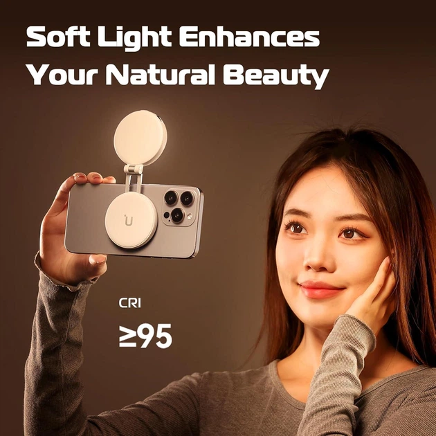 Магнитная подсветка для селфи Ulanzi LM19 совместимая с Magsafe, кольцевая, светодиодная, с липким кольцом, для iPhone Black (L049GBB1) - изображение 6