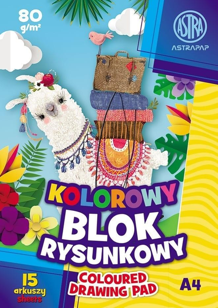 Zestaw bloków rysunkowych Astra A4 15 arkuszy 15 kolorów 10 szt (5901137163734) - obraz 1