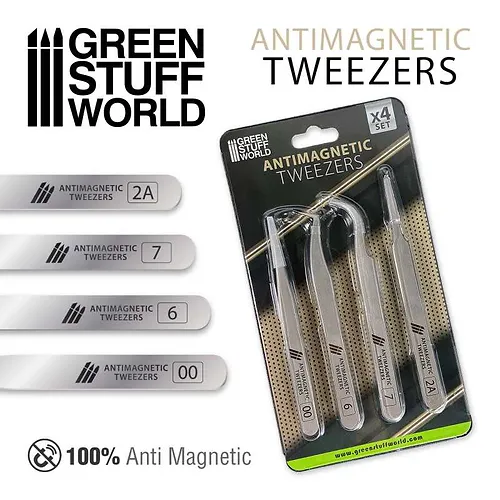 Пінцет GREEN STUFF WORLD Anti-Magnetic Tweezers - Setx4 - Фото 1 Пінцет GREEN STUFF WORLD Anti-Magnetic Tweezers - Setx4 - зображення 1