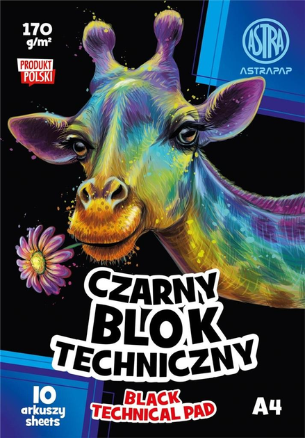 Zestaw bloków technicznych Astra Czarny A4 10 arkuszy 10 szt (5901137175003) - obraz 1