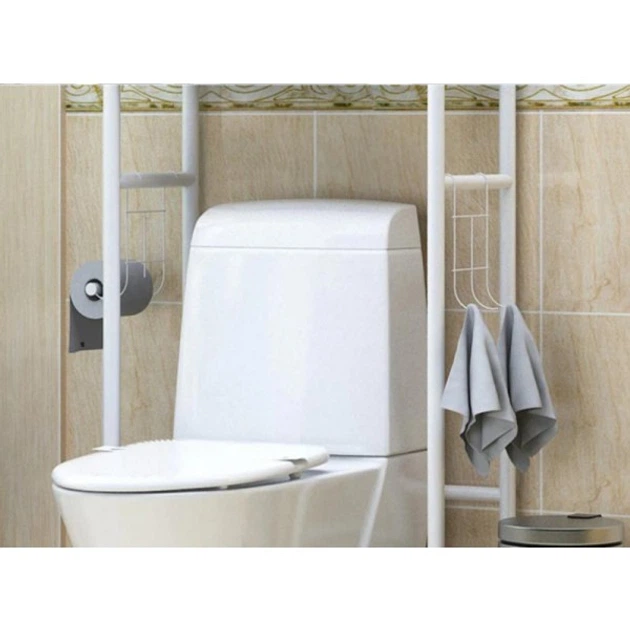 Полка стеллаж напольная над унитазом Toilet Rack 362 TO этажерка в ванную стеллаж в туалет Белая - Фото 3 Полка стеллаж напольная над унитазом Toilet Rack 362 TO этажерка в ванную стеллаж в туалет Белая - изображение 3
