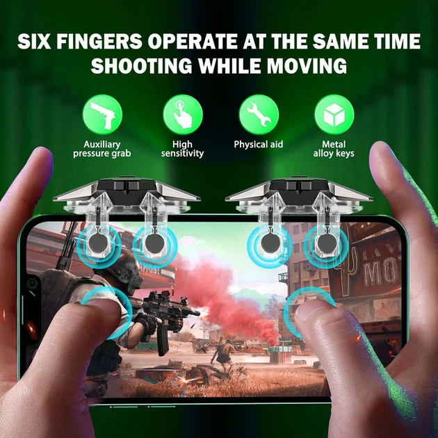 Sarafox WASP K5 Gaming Trigger комплект импульсные триггеры курки JS65 + напальчники с серебром V8, pubg пабг - изображение 2