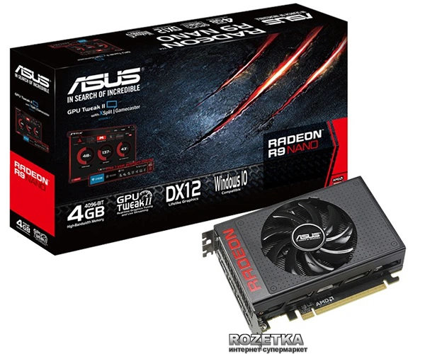 Видеокарта Asus PCI-Ex Radeon R9 NANO 4096MB HBM (4096bit) (1000