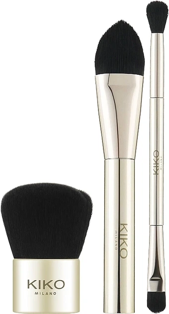 Подарунковий набір пензлів для макіяжу в косметичці Kiko Milano Joyful Holiday Unmissable Brushes Kit - Фото 1 Подарунковий набір пензлів для макіяжу в косметичці Kiko Milano Joyful Holiday Unmissable Brushes Kit - зображення 1