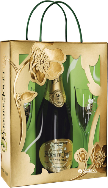 Набор шампанское Perrier-Jouet Grand Brut белое брют 0.75 л 12% с 2-мя ...
