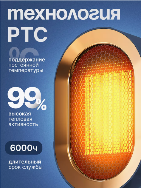 Обогреватель для дома электрический Grand, XL-694 1200W темно-синий, электрический - изображение 4