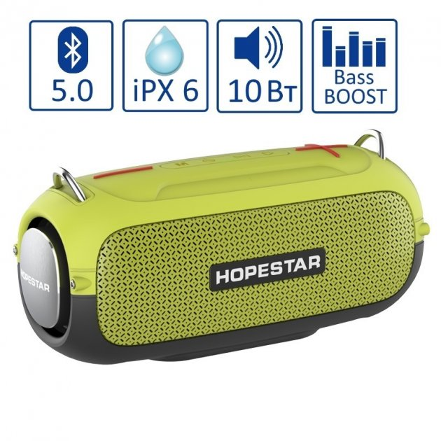 Минидинамик Bluetooth Hopestar A41 Зеленый 00692288 - изображение 5