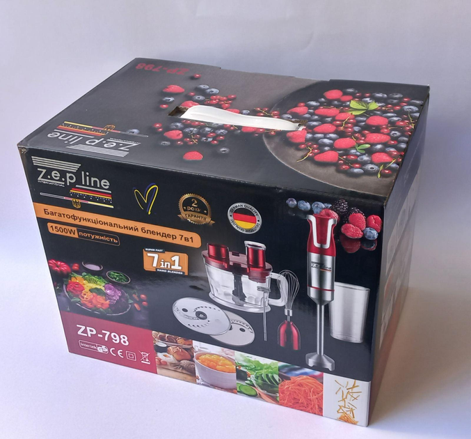 Многофункциональный блендер Zepline 7в1 1500Вт Красный ZP 0079888 - изображение 2