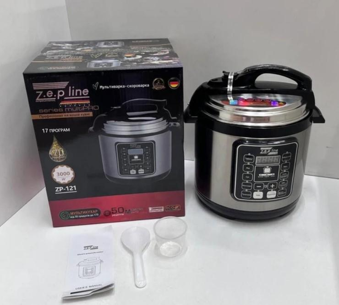 Мультиварка - скороварка Zepline 3000W 17 программ на 7 л ZP 0012188 - Фото 5 Мультиварка - скороварка Zepline 3000W 17 программ на 7 л ZP 0012188 - изображение 5