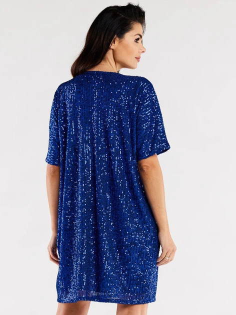 Sukienka tunika damska oversize Awama A566 1259755 One Size Niebieska (5902360576537) - obraz 2