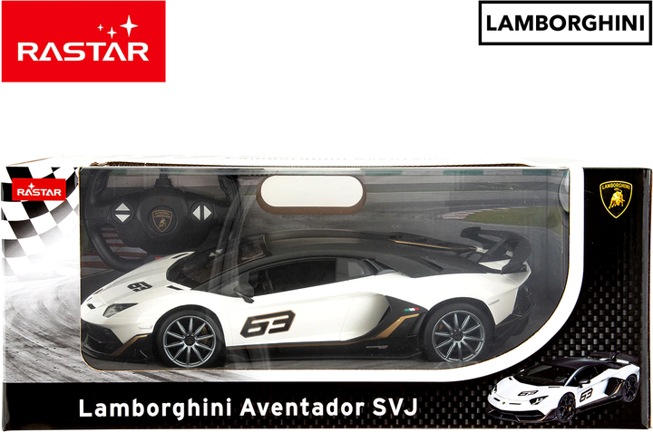 Samochód zdalnie sterowany Rastar Aventador SVJ Performance RC Czarno-biały (5901384733049) - obraz 2