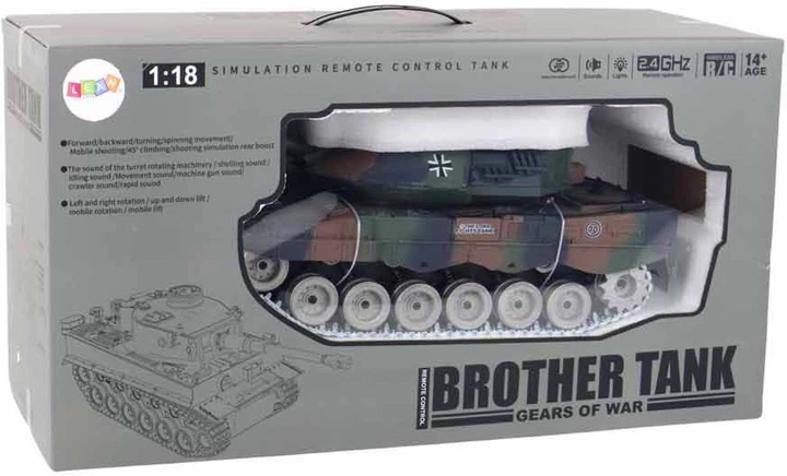 Czołg zdalnie sterowany LEAN Toys German Leopard RC Remote Controlled 1:18 (5905679078129) - obraz 4