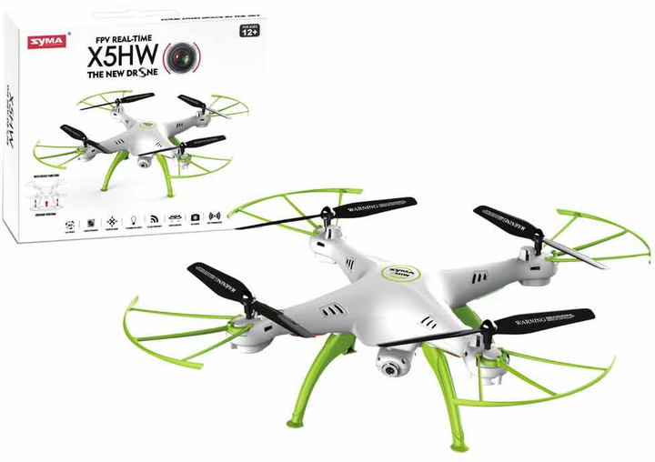 Dron zdalnie sterowany Leantoys X5HW Biało-zielony (5905515353427) - obraz 1