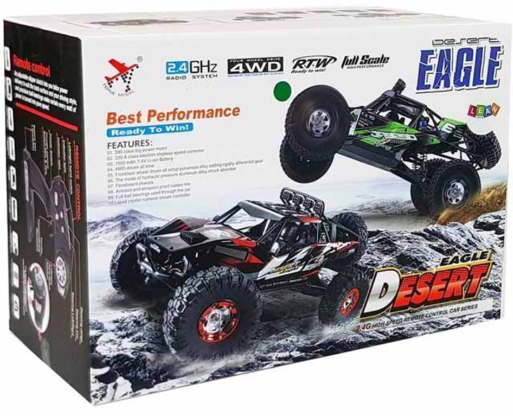Позашляховик на радіокеруванні LEAN Toys Off-Road 1:12 Зелено-чорний (5905884454329) - зображення 4