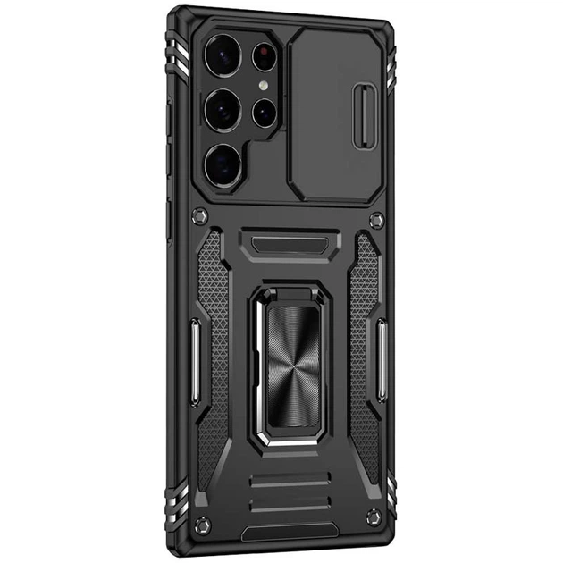 Ударопрочный чехол Epik Camshield Army Ring для Samsung Galaxy S24 Ultra Черный / Black - изображение 2