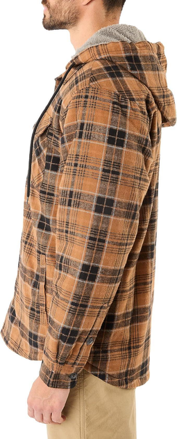 Тепла фланельна куртка-рубашка шерпа Smith's Workwear Sherpa Hooded Flannel Shirt Camel/Black S3290 2XL - изображение 2