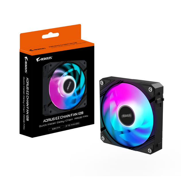 Вентилятор для корпуса GIGABYTE GP-ECFAN1201 120 мм RGB подсветка - изображение 7