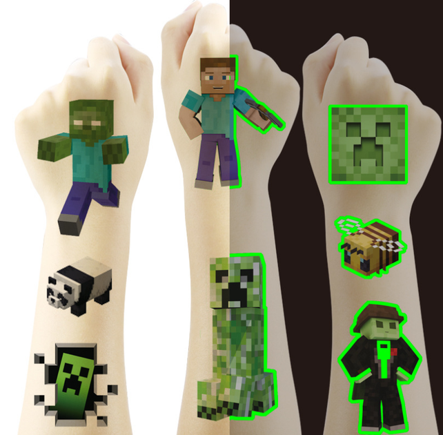 Временное переводное тату Minecraft Майнкрафт Chuangmei татуировка для детей 4 страницы (AN)33521 - изображение 2