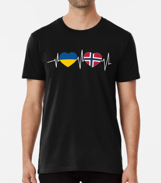 Мужская Патриотическая футболка Stedman с принтом Norway Ukraine Норвегия Украина Черный S - Фото 1 Мужская Патриотическая футболка Stedman с принтом Norway Ukraine Норвегия Украина Черный S - изображение 1