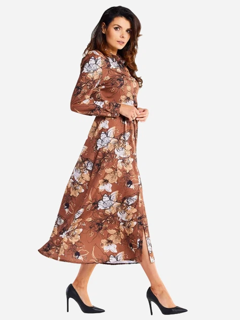 Плаття-сорочка жіноче Awama A467 1220670 L Коричневе (5902360561717) - зображення 3