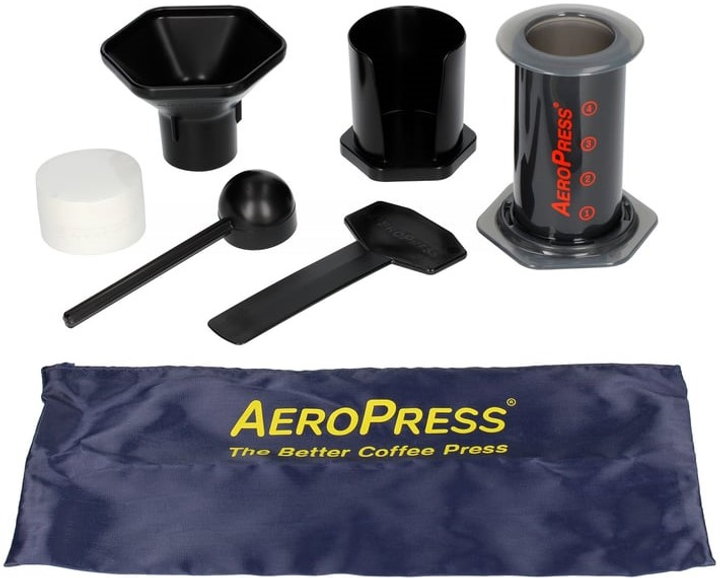 Набір AeroPress Кавоварка AeroPress + Паперові фільтри 350 шт + Мішалка + Мірка + Воронка + Футляр 250 мл (085276000824) - зображення 2