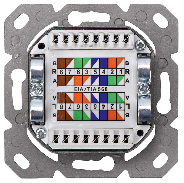 Gniazdo ścienne Digitus Cat 5e 2x RJ-45 LSA 8P8C (DN-9001-N) - obraz 2