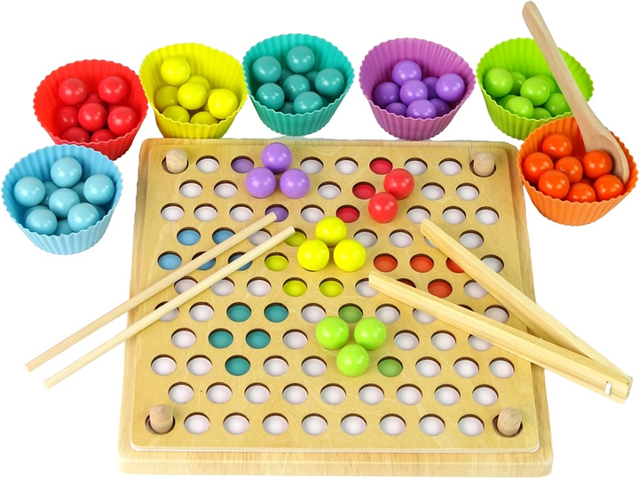 Настільна гра Leantoys Wooden Ball Game Beads Educational Board Chinese (5905323214361) - зображення 2