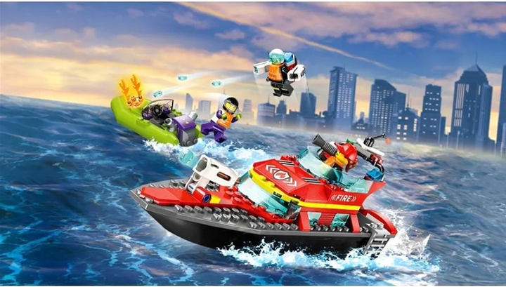 Конструктор LEGO City Пожежний катер 144 деталі 6 шт (60373) - зображення 11