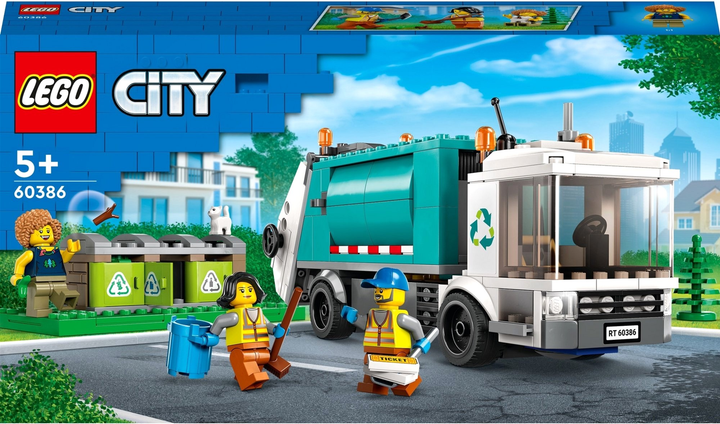 Zestaw klocków LEGO City Ciężarówka recyklingowa 261 element 4 szt (60386) - obraz 1