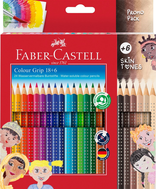 Набір кольорових олівців Faber-Castell Colour Grip 24 шт (4005401128199) - зображення 1