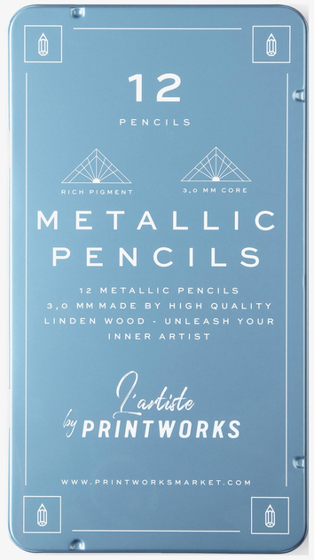 Zestaw kolorowych ołówków Printworks Metallic 12 szt (7350108171038) - obraz 1